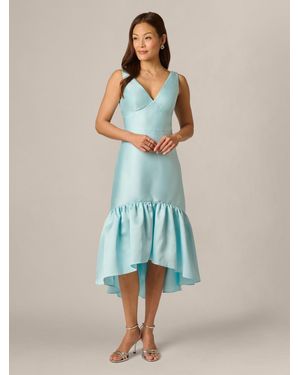 Adrianna Papell Tie Mikado Dress - Blue