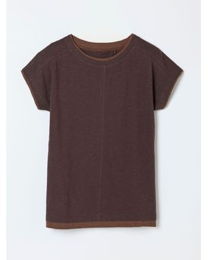 FatFace Molly Chocolate Mock Layer Short Sleeve T-Shirt - Brown