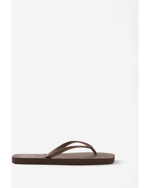 Cotton On Square Toe Flip Flops - Brown