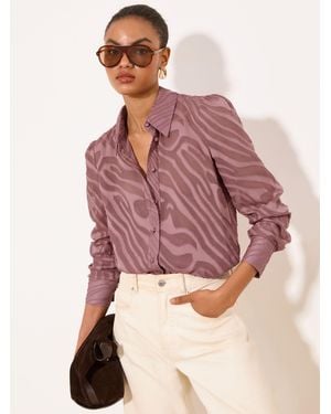 Lipsy Burnout Button Through Shirt - Pink