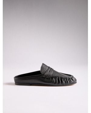 The Set Premium Leather Suede Backless Loafers - White