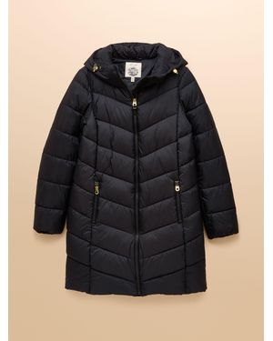 Joules Moorsdale Mid Length Showerproof Padded Coat With Hood - Black