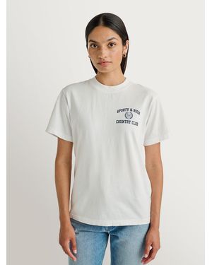 SPORTY&RICH Sporty & Rich Varsity Crest T-Shirt - White