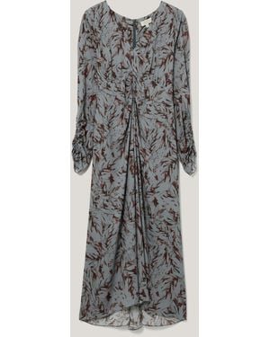 Jigsaw Wild Feather Gathered Dress - Gray
