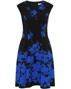 Gina Bacconi Holli Floral Fit & Flare Dress - Blue