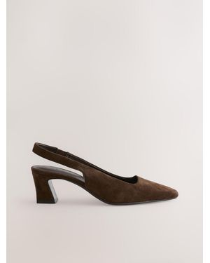 Next Forever Comfort Suede Slingback Block Heels - Natural