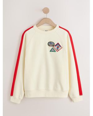 Next Ecru/ Ski Badge Sweatshirt - Red