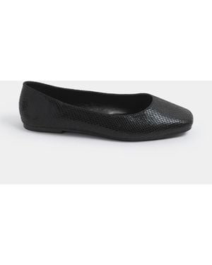 Yours Curve Eee Extra-Wide Fit Square Toe Ballet Pumps - White