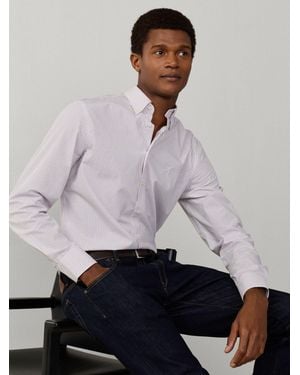 Hackett Classic Fit City Tattersall Poplin Shirt - White