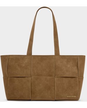 Katie Loxton Taya Woven Suedette Tote Bag - Natural