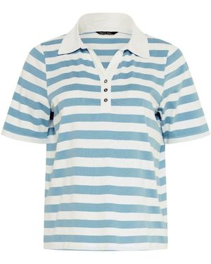 M Com Kurzärmliges Poloshirt Mit Streifenmuster - Blau