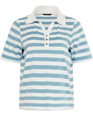 M Com Stripe Short Sleeve Polo Shirt - Blue