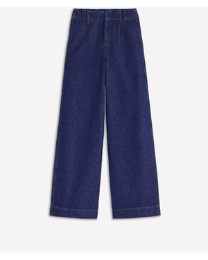 Boden Stitch Detail Wide Leg Jeans - Blue