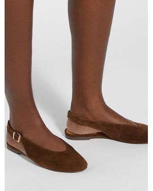 Dune Leather Honora Ballet Suede Pumps - Braun