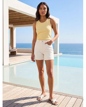 Roman Stretch Denim Mom Shorts - Natural