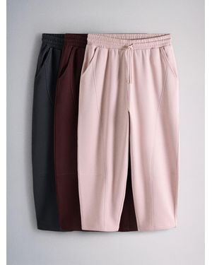 The Set 3 Pack Barrel Leg Joggers/Berry - Pink