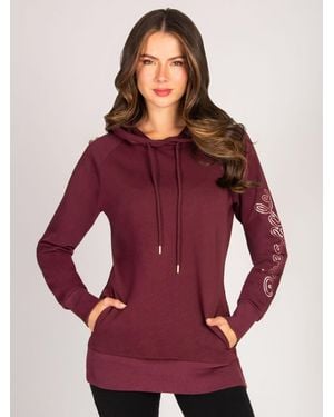 Pineapple Longline Hoodie - Red