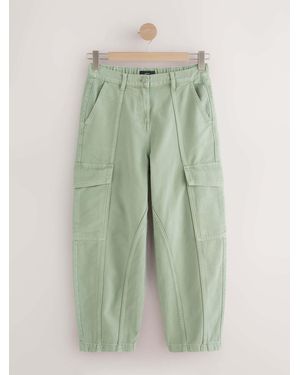 Next Khaki Barrel Leg Cargo Pants - Green