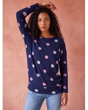Roman Spot Print Snit Top - Blue