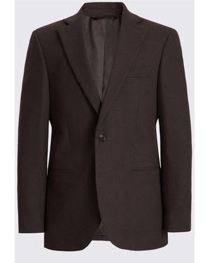 Moss Tailored Fit Tweed Suit Jacket - Black