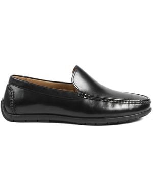 Jones Bootmaker Wide Fit Rawston Wide Fit Smart Leather Slip-On Shoes - Black
