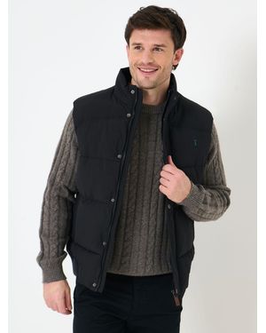 Saltwell Stitch Detail Quilted Gilet - Black