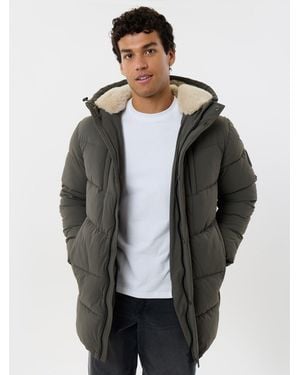 Threadbare Showerproof Padded Jacket With Sherpa Lined Hood - Gray