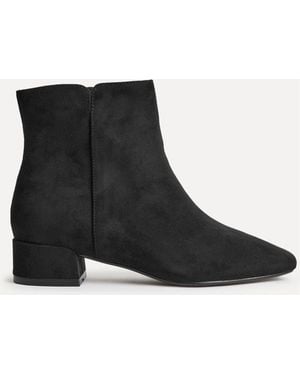 Linzi Tailored Wide Fit Block Heeled Ankle Boots - Black