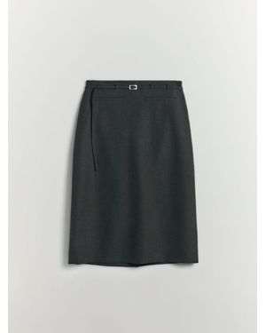 BHOEM Belt Detail Smart Midi Skirt - Black