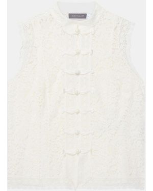 Mint Velvet Lace Detail Top - White