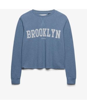 Superdry Athletic Essentials Graphic Long Sleeve Top - Blue