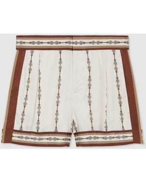 Reiss Jayce Chain-Print Shorts - Metallic