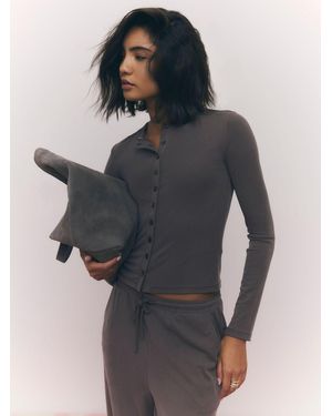 River Island Soft Touch Long Sleeve Cardigan - Gray
