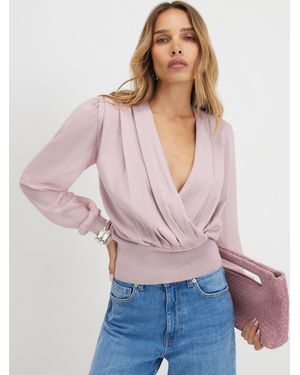 River Island Hybrid Knit Long Sleeve Top - Pink