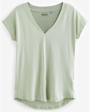 Next V-Neck Cap Sleeve T-Shirt - Green