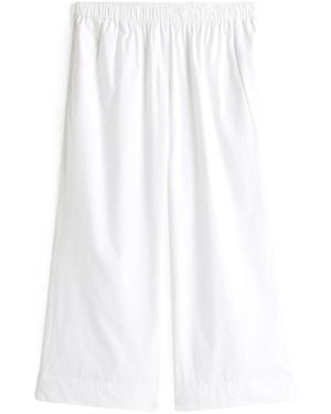 Tommy Hilfiger Relaxed Curve Wide Leg Poplin Pants - White