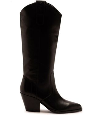OFF THE HOOK Austin Pointed-Toe Knee-High Western Boots - Black