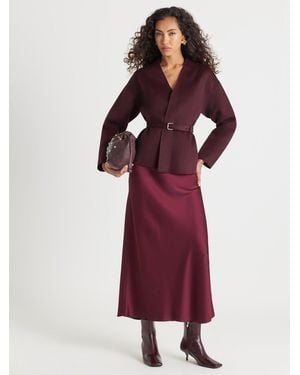 River Island Burgundy Handmade Short Belted Jacket - Red