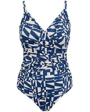 Seaspray Jaipur Double Draped Swimsuit - Blue