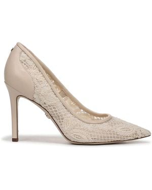 Sam Edelman Hazel Mesh 3 Regular Fit Stiletto Heel Court Shoes - White