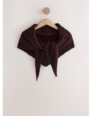 Next Rust Cable Triangle Heavyweight Scarf - Brown