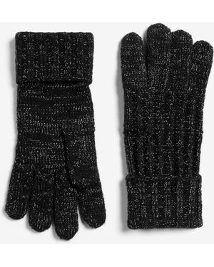 Lipsy Shimmer Ribbed Knitted Gloves - Black