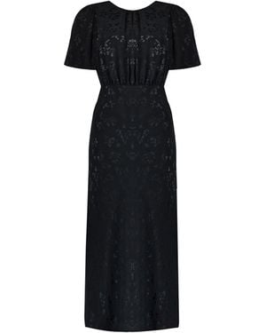 Ro & Zo Honor Jacquard Bias Cut Midi Dress - Black