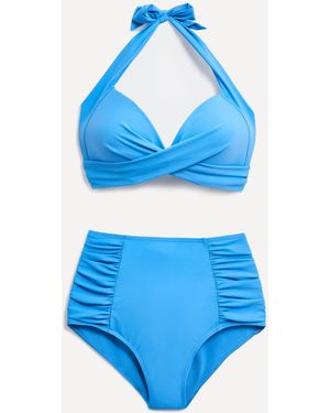 Linzi Amalfi Moulded Cup High Waist Bikini Set - Blue