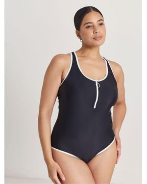 JD Williams Beach To Beach 3/4 Zip Swimsuit - Blue