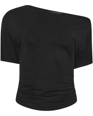 PixieGirl Petite Slash Neck Top - Black