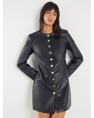 River Island Long Sleeve Structured Dress - Black