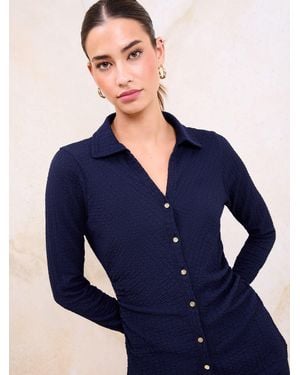 Lipsy Crinkle Shirt - Blue