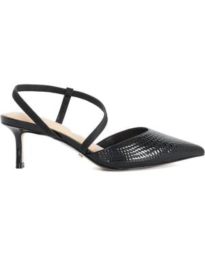Dune Wide Fit Leather Charming Court Shoes - White