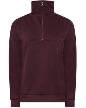 PixieGirl Petite Pixiegirl Petite Embroidered 22 Slogan Funnel Neck Sweatshirt - Purple